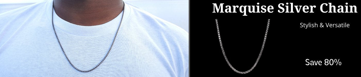 MARQUISE CHAIN STUD - STERLING SILVER main image 1