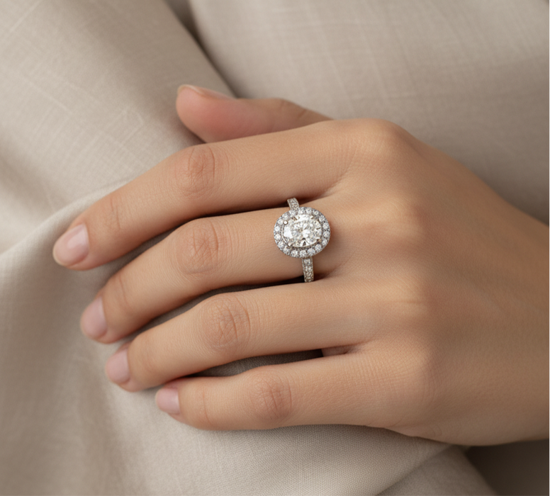 Oval Diamond Ring 1.55CTW in 14k Gold