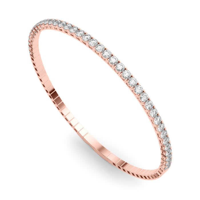 2.40 CTW Half Eternity Diamond Flex Bangle