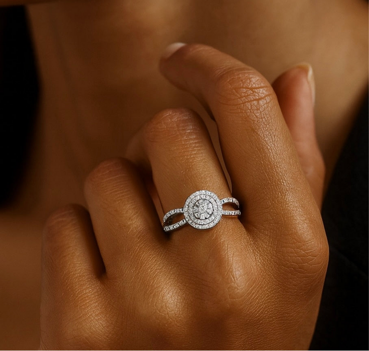 Lab Grown Round Diamond Ring 1.10CTW in 14k Gold