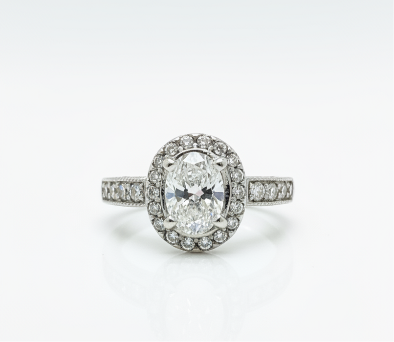 Oval Diamond Ring 1.55CTW in 14k Gold