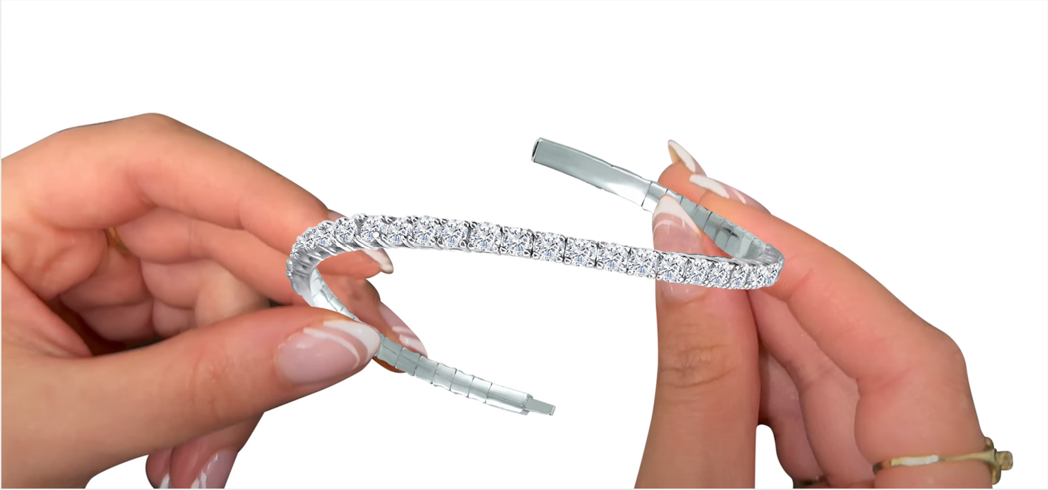 2.40 CTW Half Eternity Diamond Flex Bangle