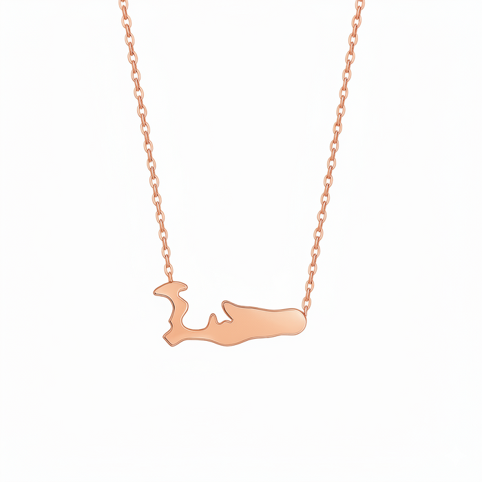 Medium Grand Cayman Islands Map Necklace - 14k Yellow, White, or Rose Gold