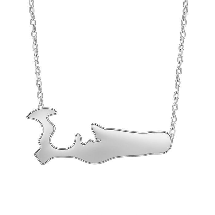 Large Grand Cayman Islands Map Necklace - 14k Yellow, White, or Rose Gold