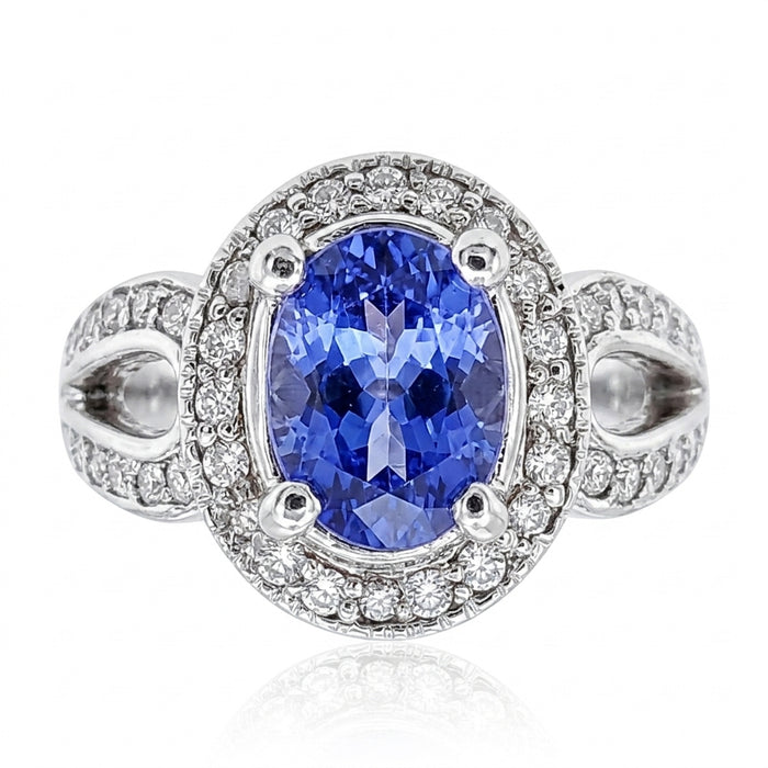 Tanzanite 1.71ct tw Ring with 0.50ct tw diamonds in 14kt Gold