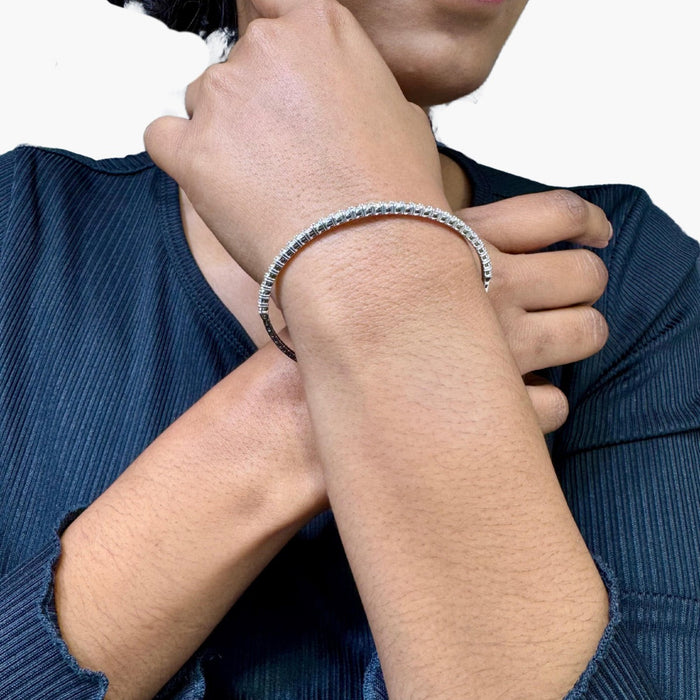 1.50 CTW Half Eternity Diamond Flex Bangle