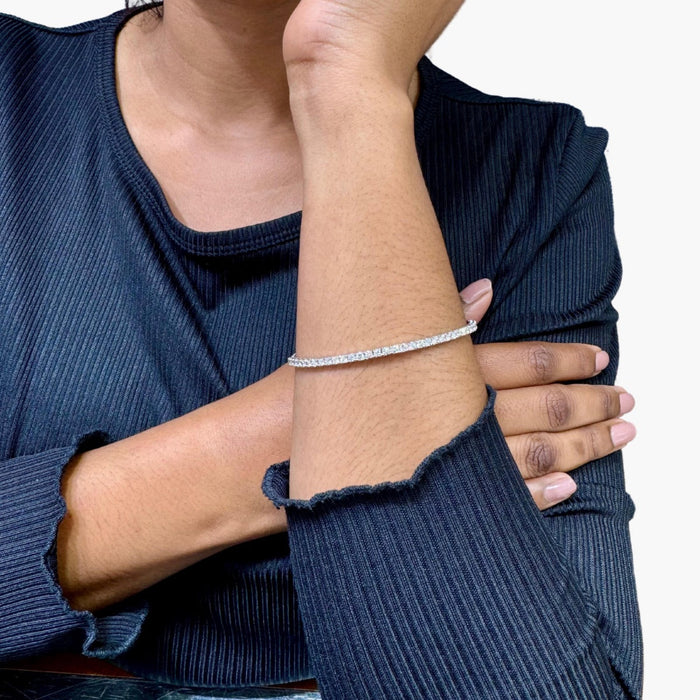 1.50 CTW Half Eternity Diamond Flex Bangle