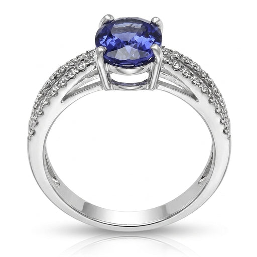 Tanzanite 1.25 ct tw Ring with 0.15 ct tw Diamonds in 14kt Gold