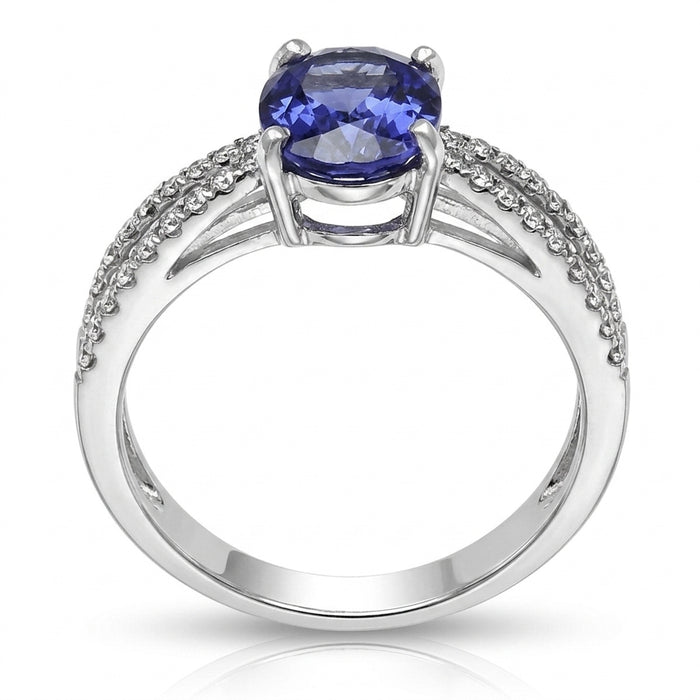 Tanzanite 1.25 ct tw Ring with 0.15 ct tw Diamonds in 14kt Gold