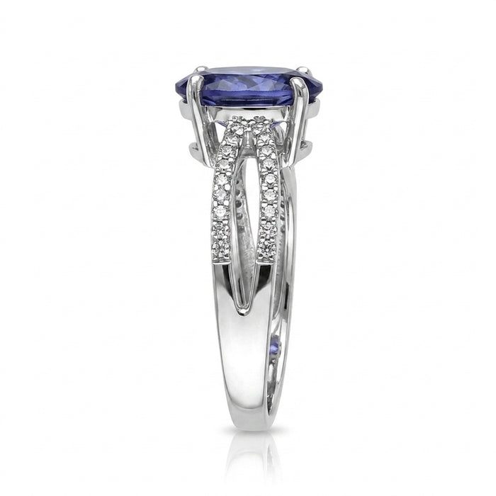 Tanzanite 1.25 ct tw Ring with 0.15 ct tw Diamonds in 14kt Gold