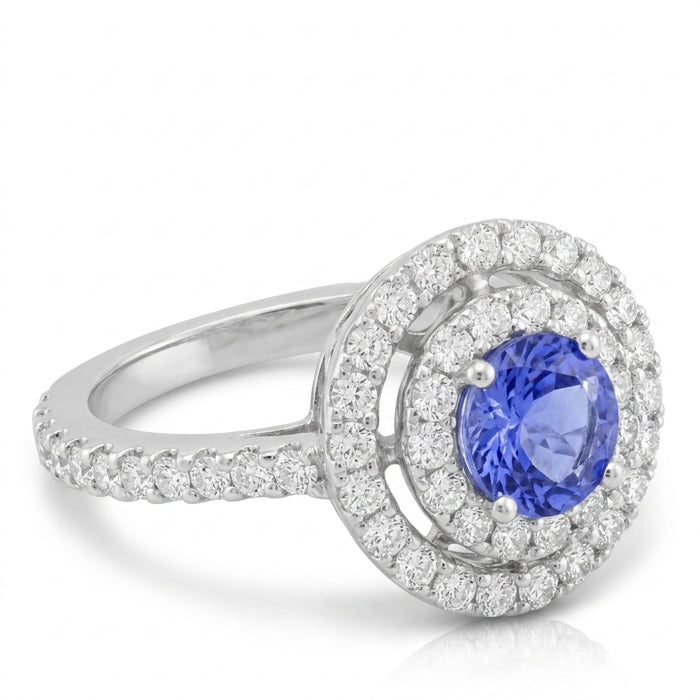 Tanzanite 0.80 ct tw Ring with 0.85 ct tw diamonds in 14kt Gold