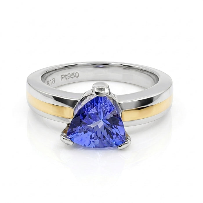 Tanzanite 0.90ct tw Ring & Platinum/18kt Gold