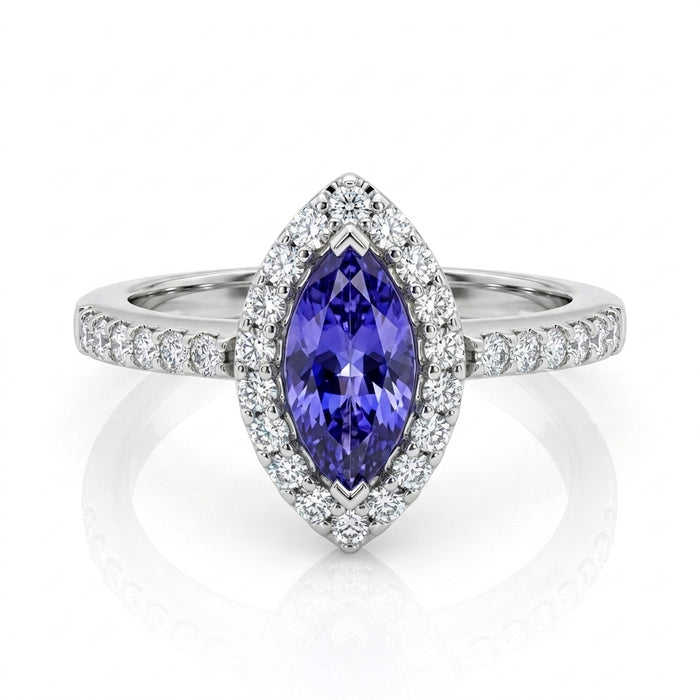 Tanzanite 0.50 ct tw Ring with 0.30ct tw Diamonds in 14kt Gold