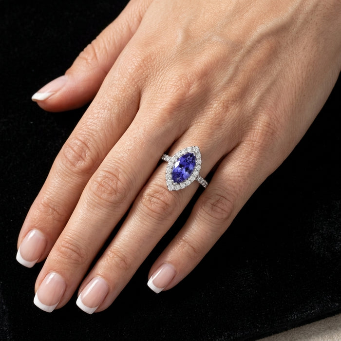 Tanzanite 0.50 ct tw Ring with 0.30ct tw Diamonds in 14kt Gold