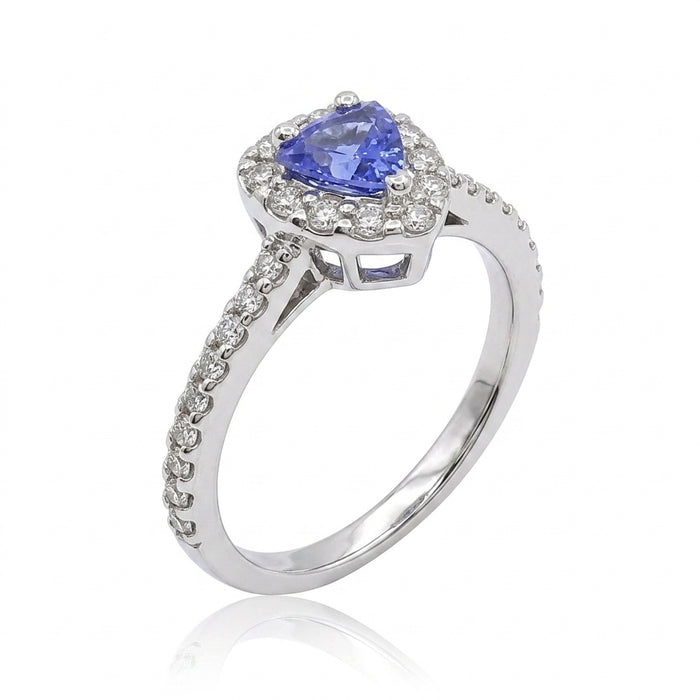 Tanzanite 0.50 ct tw Ring with 0.40ct tw Diamonds in 14kt Gold
