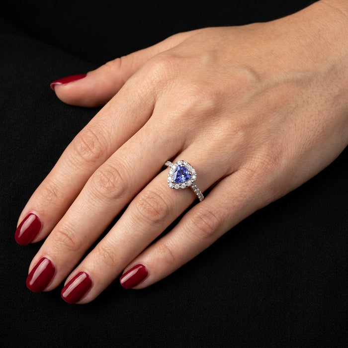 Tanzanite 0.50 ct tw Ring with 0.40ct tw Diamonds in 14kt Gold