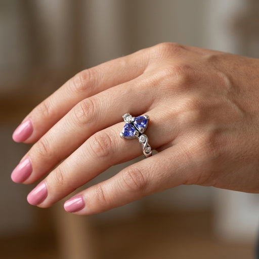 Tanzanite 0.70 ct tw Ring with 0.25ct tw Diamonds in 14kt Gold