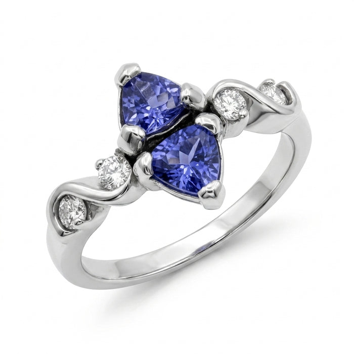 Tanzanite 0.70 ct tw Ring with 0.25ct tw Diamonds in 14kt Gold