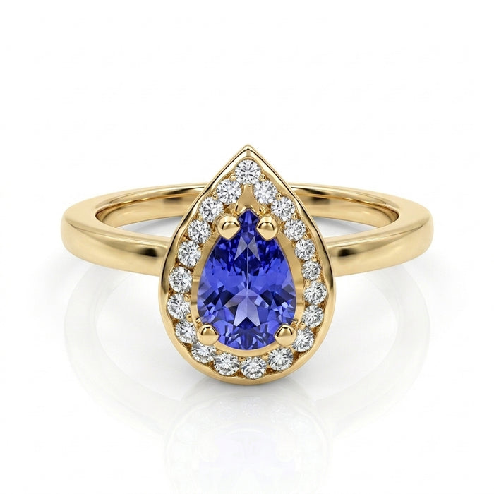 Tanzanite 0.90 ct tw Ring with 0.50ct tw Diamonds in 14kt Gold