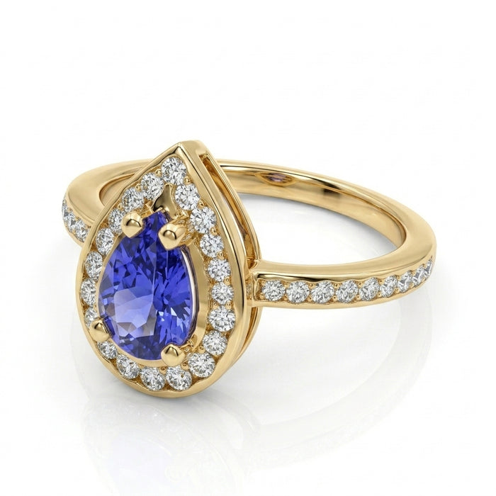 Tanzanite 0.90 ct tw Ring with 0.50ct tw Diamonds in 14kt Gold