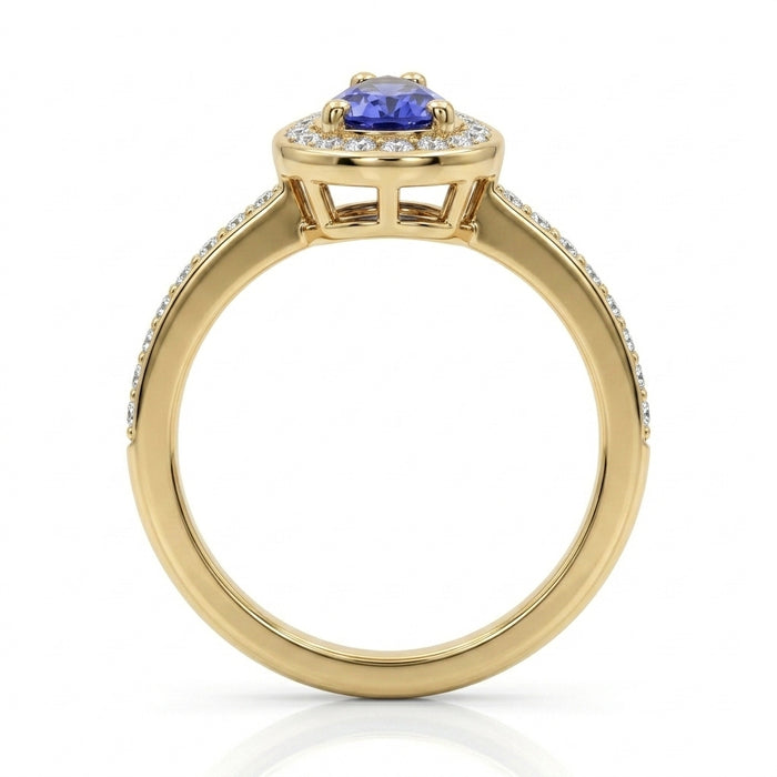 Tanzanite 0.90 ct tw Ring with 0.50ct tw Diamonds in 14kt Gold