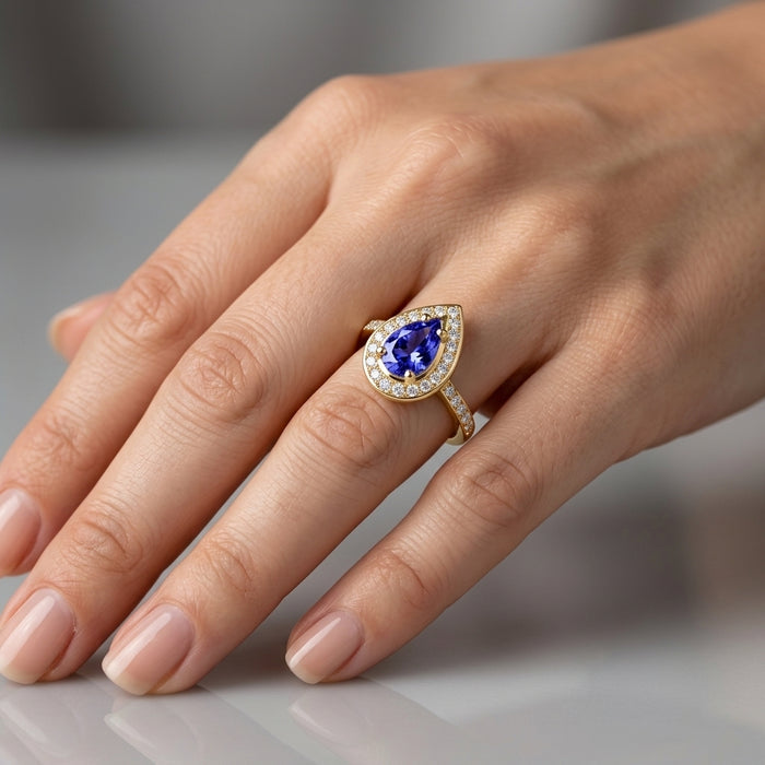 Tanzanite 0.90 ct tw Ring with 0.50ct tw Diamonds in 14kt Gold