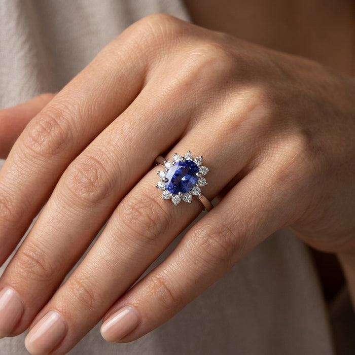 Tanzanite 1.30ct tw Ring with 0.30ct tw Diamonds in 14kt Gold