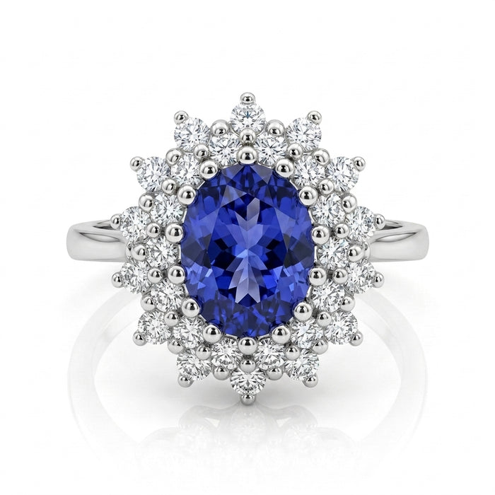Tanzanite 1.35ct tw Ring with 0.11ct tw Diamonds in 14kt Gold