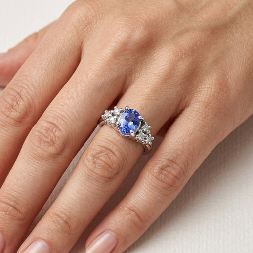 Tanzanite 1.40ct tw Ring with 0.30ct Diamonds & 14kt Gold