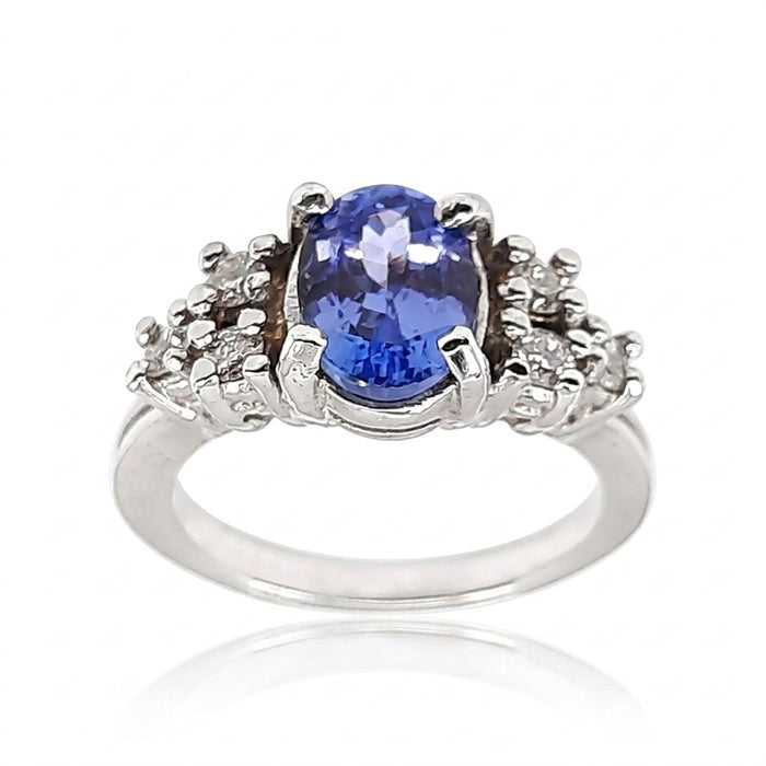Tanzanite 1.40ct tw Ring with 0.30ct Diamonds & 14kt Gold