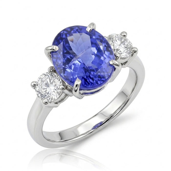 Tanzanite 6.03ct tw Ring with 1.00 Diamonds in 14kt Gold