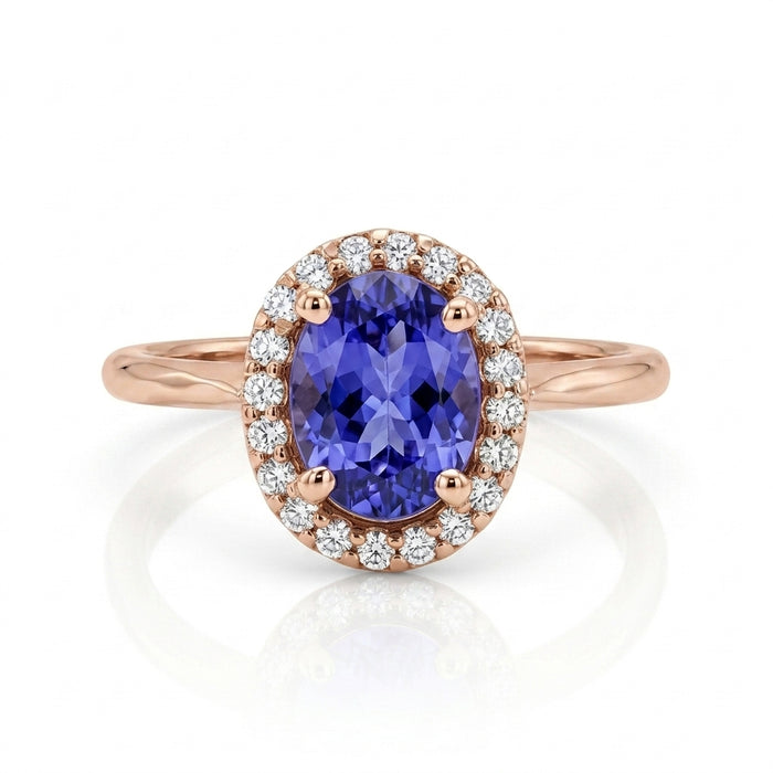Tanzanite 1.50 ct tw Ring with 0.25 Diamonds in 14kt Gold