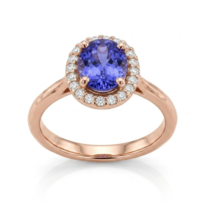 Tanzanite 1.50 ct tw Ring with 0.25 Diamonds in 14kt Gold