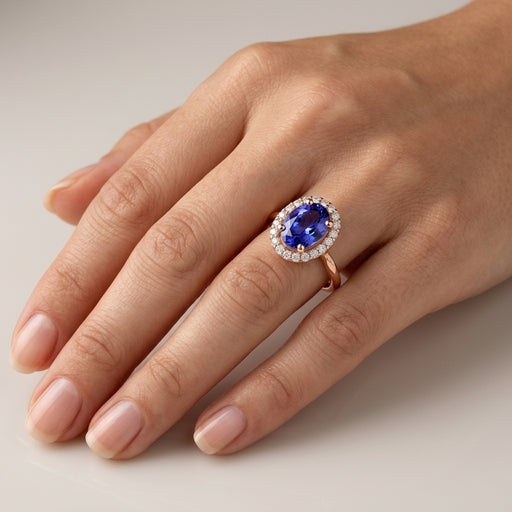 Tanzanite 1.50 ct tw Ring with 0.25 Diamonds in 14kt Gold