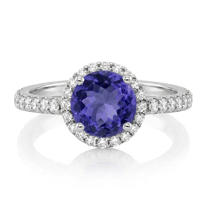 Tanzanite 1.00 ct tw Ring with 0.45 ct tw diamonds & 14kt Gold