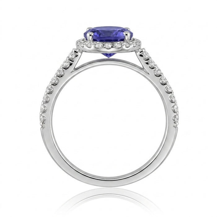Tanzanite 1.00 ct tw Ring with 0.45 ct tw diamonds & 14kt Gold