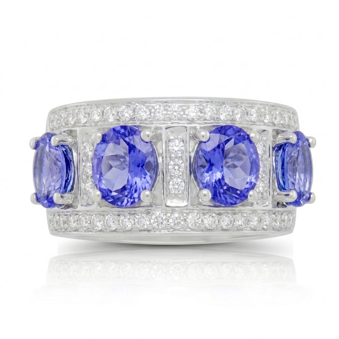 Tanzanite 3.60 ct tw Ring with 0.45 ct tw Diamonds & 14kt Gold