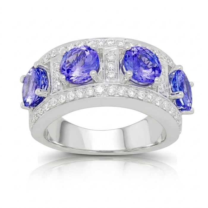 Tanzanite 3.60 ct tw Ring with 0.45 ct tw Diamonds & 14kt Gold