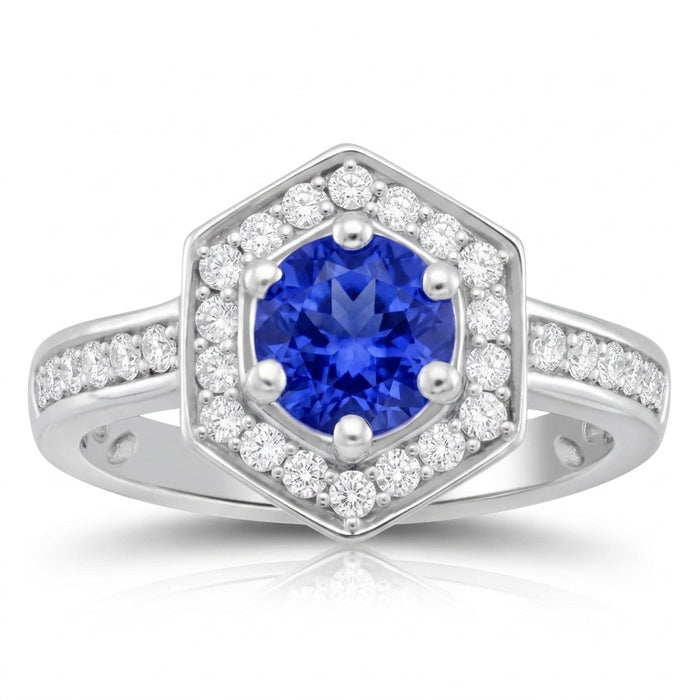 Tanzanite 0.85 ct tw Ring with 0.36 ct tw Diamonds in 14kt Gold