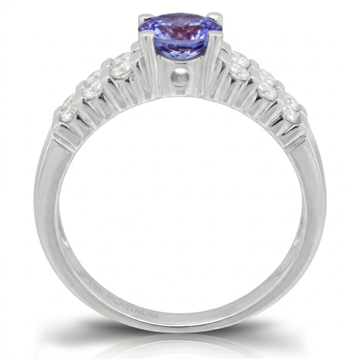 Tanzanite 0.80 ct tw Ring with 0.56 ct tw Diamonds in 14kt Gold