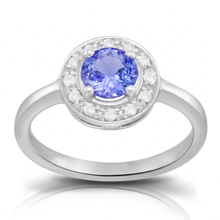 Tanzanite 0.84 ct tw Ring with 0.15 ct tw Diamonds in 14kt Gold