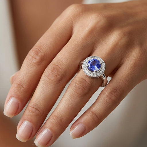 Tanzanite 0.84 ct tw Ring with 0.15 ct tw Diamonds in 14kt Gold