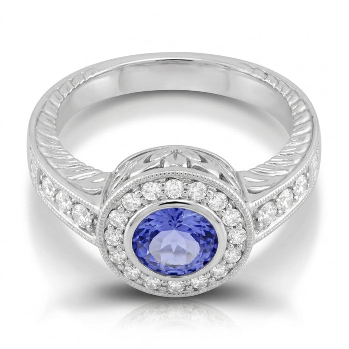Tanzanite 0.78 ct tw Ring with 0.56 ct tw Diamonds in 14kt Gold