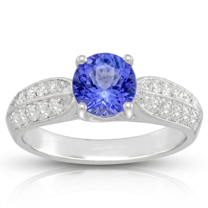 Tanzanite 0.81 ct tw Ring with 0.92 ct tw Diamonds in 14kt Gold