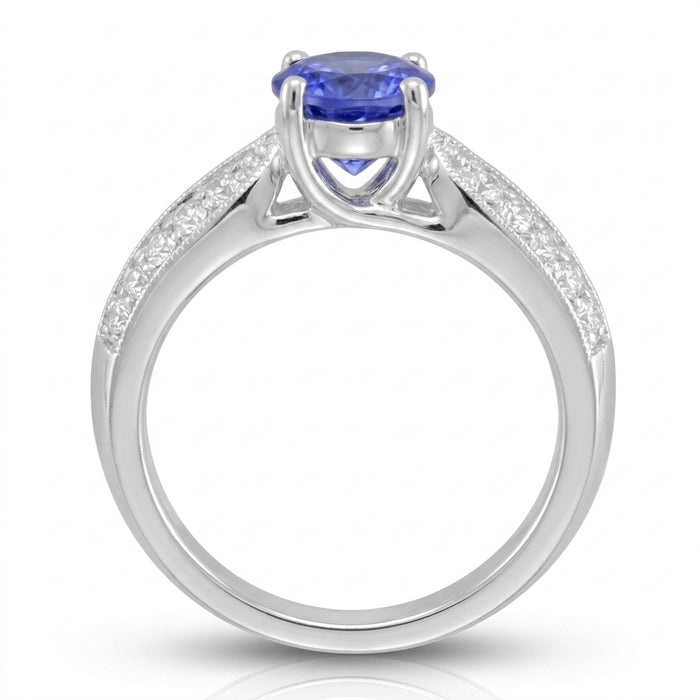 Tanzanite 0.81 ct tw Ring with 0.92 ct tw Diamonds in 14kt Gold