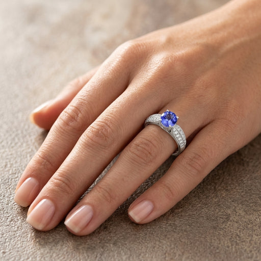 Tanzanite 0.81 ct tw Ring with 0.92 ct tw Diamonds in 14kt Gold