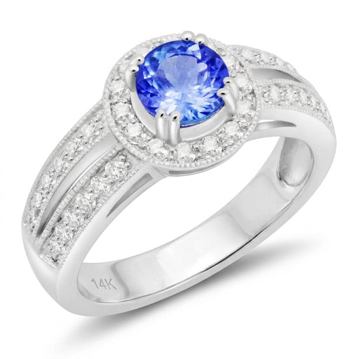 Tanzanite 0.85 ct tw Ring with 0.47 ct tw Diamonds in 14kt Gold