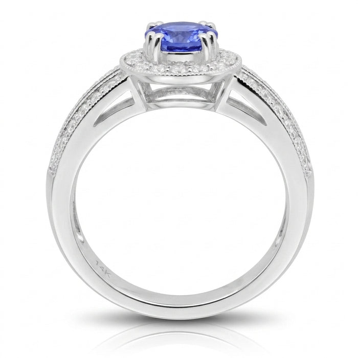 Tanzanite 0.85 ct tw Ring with 0.47 ct tw Diamonds in 14kt Gold