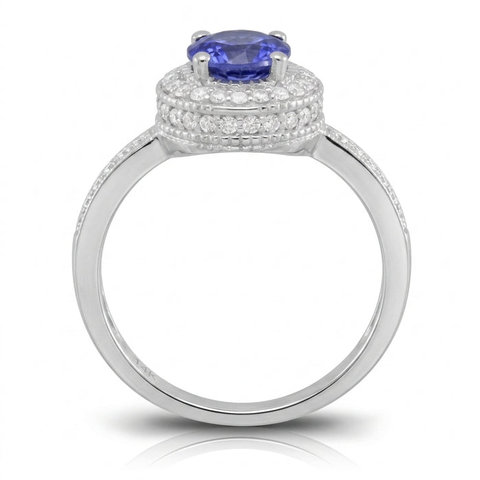Tanzanite 0.78 ct tw Ring with 0.62 ct tw Diamonds in 14kt Gold