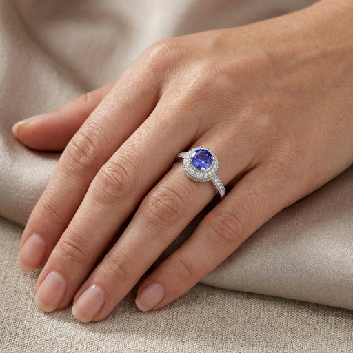 Tanzanite 0.78 ct tw Ring with 0.62 ct tw Diamonds in 14kt Gold